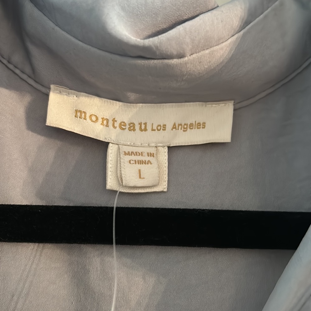 Monteau Blouse Sz L. Dusty Blue. NWT. - Picture 3 of 5
